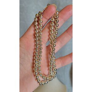 Napier Signed Vintage Silver Round Ball Beaded Strand Necklace N1F